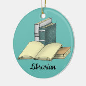 Bibliothekarische Bibliophile Reader Design Orname Keramik Ornament (Links)