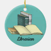 Bibliothekarische Bibliophile Reader Design Orname Keramik Ornament (Hinten)