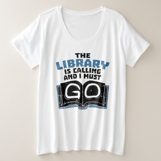 Bibliothekarische Bücher lesen Große Größe T-Shirt (Design vorne)