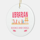 Bibliothekarische Bücher und Hunde Keramik Ornament (Links)