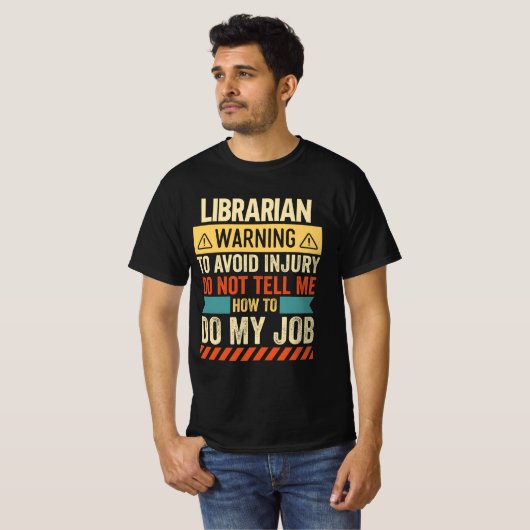 Bibliothekarische Warnung T-Shirt (Vorne ganz)
