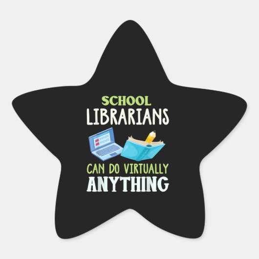 Bibliothekarisches Shirt Virtual Librarian Work Stern-Aufkleber (Vorderseite)