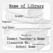 Bibliothekbuch Fälligkeitsdatum Sticker für Lehrer (Vorderseite)