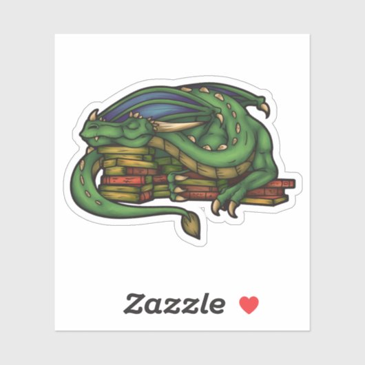 BibliothekDrache Aufkleber (Blatt)