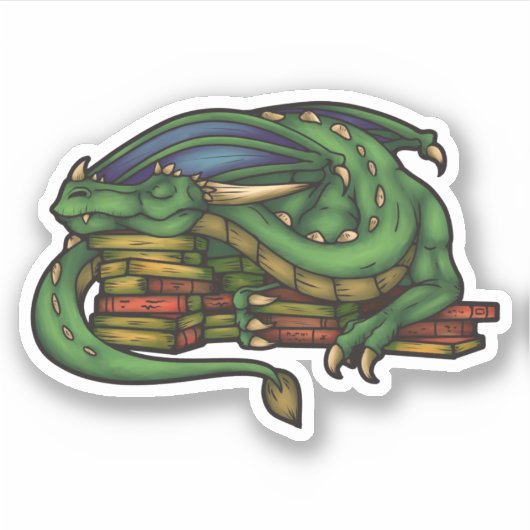 BibliothekDrache Aufkleber (Vorderseite)