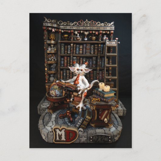 BibliothekDrachenpostkarte Postkarte (Vorderseite)