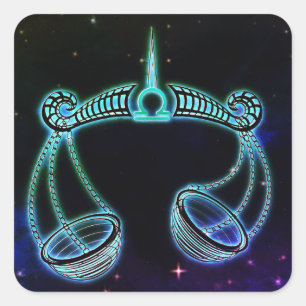 Bibliotheken der Schuppen Zodiaksticker Quadratischer Aufkleber