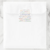 Bibliotheken - Farbe ändern Quadratischer Aufkleber (Tasche)
