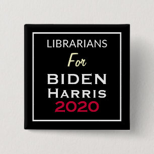Bibliotheken für BIDEN HARRIS Schwarz-Weiß-Platz Button
