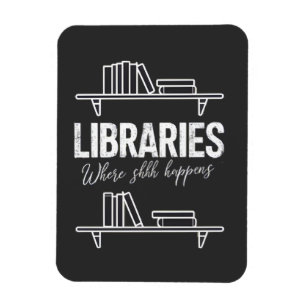 Bibliotheken, in denen Shhh ein lustiges Buch lese Magnet