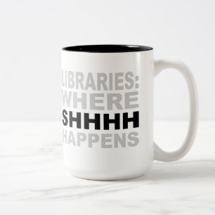 Bibliotheken, in denen SHHH Zweifarbige Tasse