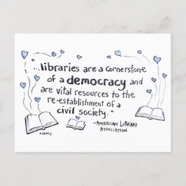 Bibliotheken sind Demokratie Feiertagspostkarte