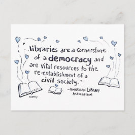 Bibliotheken sind Demokratie Feiertagspostkarte