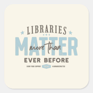 Bibliotheken sind wichtiger denn je quadratischer aufkleber
