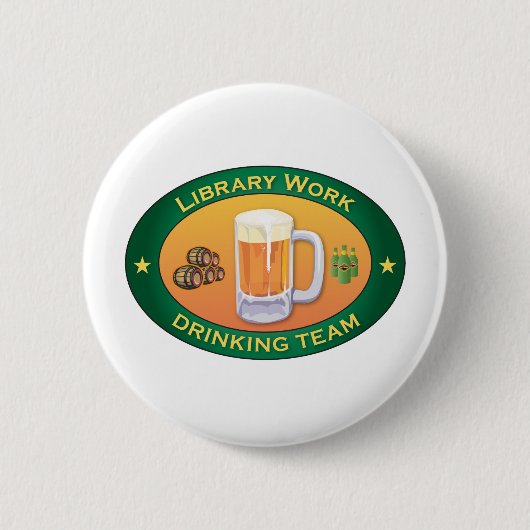 Bibliotheks-Arbeits-trinkendes Team Button (Vorderseite)