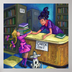 Bibliotheks-Ausleih-Kunstwerk Poster