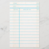 Bibliotheks-Buch-Datums-passende Karte (Vorderseite)