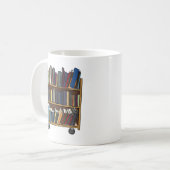 Bibliotheks-Bücher Kaffeetasse (Vorderseite Links)