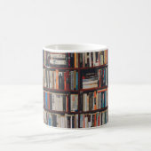 Bibliotheks-Bücherregal-Foto-Tasse Kaffeetasse (Mittel)