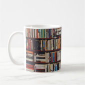 Bibliotheks-Bücherregal-Foto-Tasse Kaffeetasse (Links)