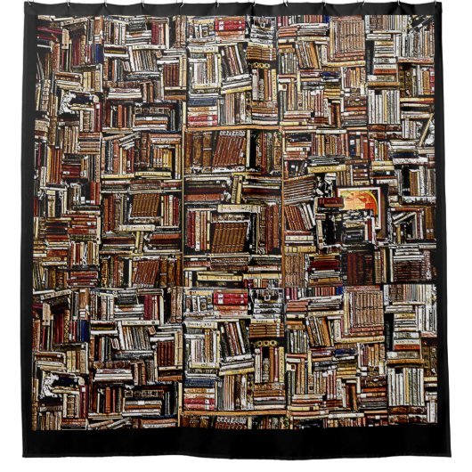 BIBLIOTHEKS-BÜCHERSCHRANK DUSCHVORHANG (Vorderseite)