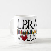 Bibliotheks-freiwillige Bücher Kaffeetasse (Vorderseite Links)