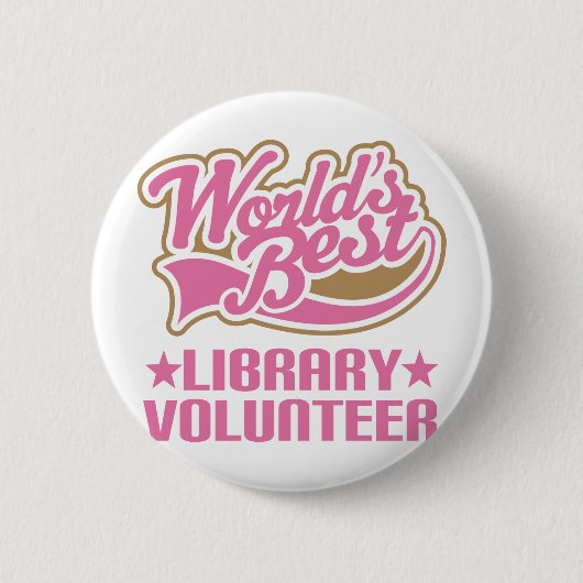 Bibliotheks-freiwilliges Geschenk Button (Vorderseite)