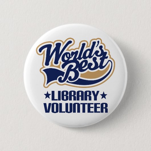Bibliotheks-freiwilliges Geschenk Button (Vorderseite)
