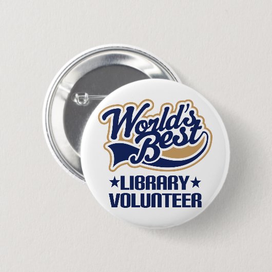 Bibliotheks-freiwilliges Geschenk Button (Vorne & Hinten)