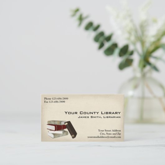 Bibliotheks-Geschäftskarte Visitenkarte (Stehend Vorderseite)