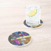 Bibliotheks-Karo-heraus Grafik Untersetzer (Seite)