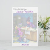 Bibliotheks-Karo-heraus Kunst personalisiert Briefpapier (Stehend Vorderseite)