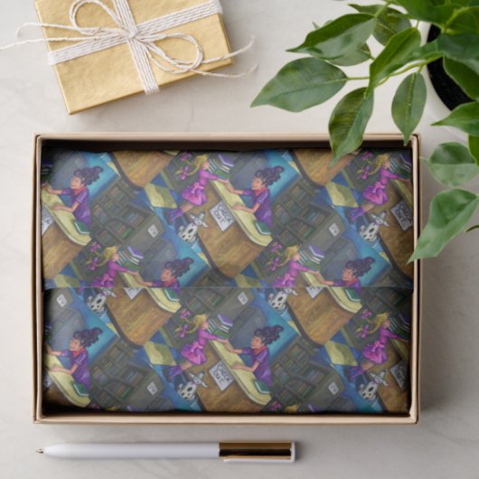 Bibliotheks-Karo heraus Seidenpapier (Geschenk)