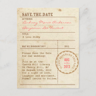 Bibliotheks-Karte Termin vormerken Save The Date