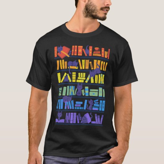 Bibliotheks Kätzchen T-Shirt (Vorderseite)