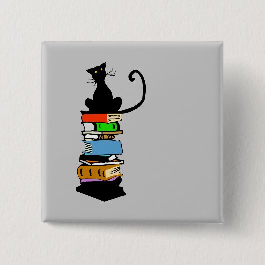 Bibliotheks-Katze Button (Vorderseite)