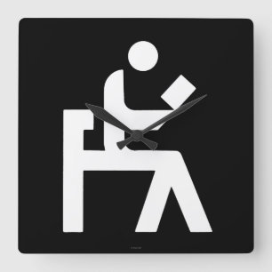 Bibliotheks-Leseraum Quadratische Wanduhr