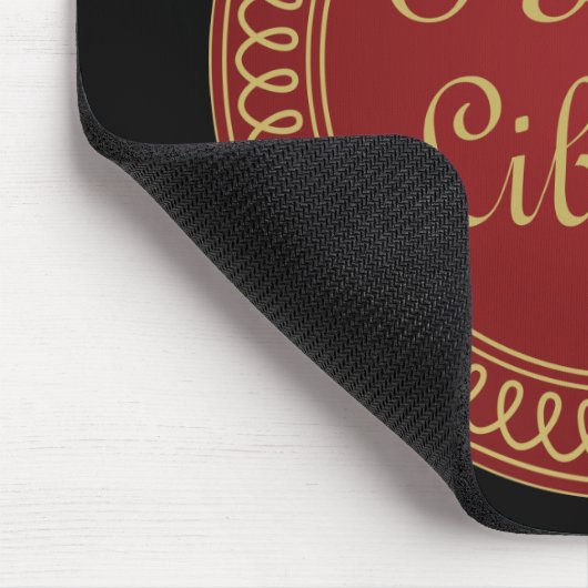Bibliotheks-Liebhaber-Rot und Goldlesegeschenk Mousepad (Ecke)