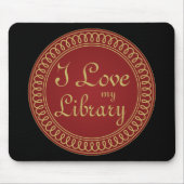 Bibliotheks-Liebhaber-Rot und Goldlesegeschenk Mousepad (Vorne)