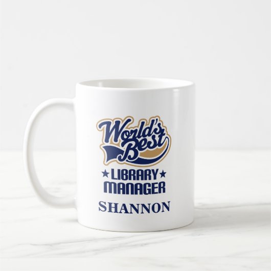 Bibliotheks-Manager-personalisiertes Kaffeetasse (Links)