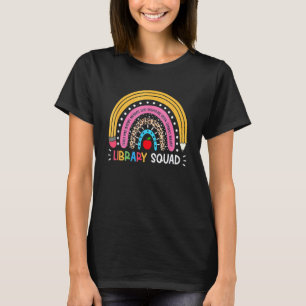 Bibliotheks-Squad Regenbogen-Leopard Lehrer 100 Ta T-Shirt