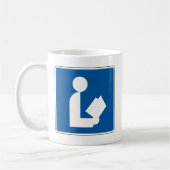 Bibliotheks-Straßenschild Kaffeetasse (Links)