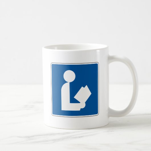 Bibliotheks-Straßenschild Kaffeetasse (Rechts)