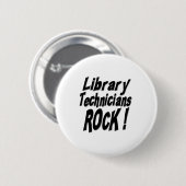 Bibliotheks-Techniker-Felsen! Knopf Button (Vorne & Hinten)