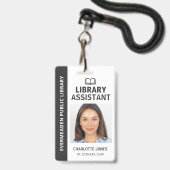 Bibliotheksassistenten-Identifikationsfoto-ID Ausweis (Vorderseite mit Lanyard)