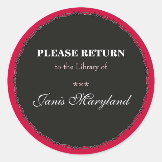 Bibliotheksaufkleber / Ex-Libris-Bezeichnung Runder Aufkleber (Vorderseite)