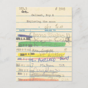 Bibliotheksausweis 3503, der den Mond erforscht Postkarte