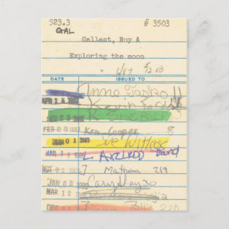 Bibliotheksausweis 3503, der den Mond erforscht Postkarte
