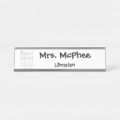 "Bibliotheksausweis-" Namensschild (Vorderseite )