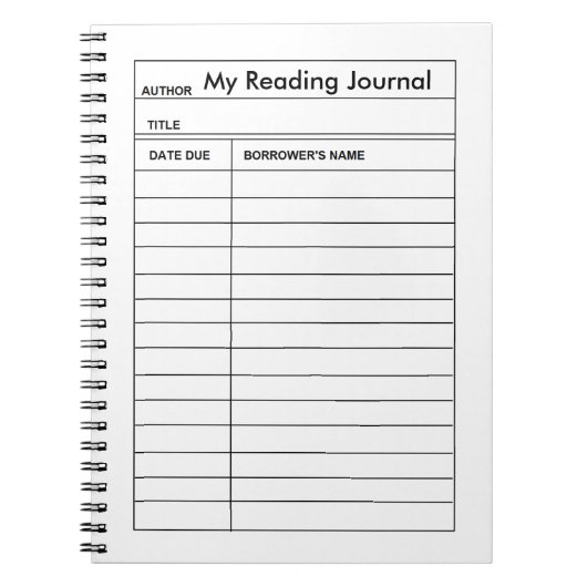 "Bibliotheksausweis-" Notizbuch Notizblock (Vorderseite)